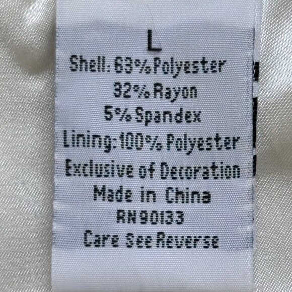 Bob Mackie Wearable Art Jacket & Pant Set Women's Size L Off White Embroidered - Picture 11 of 15